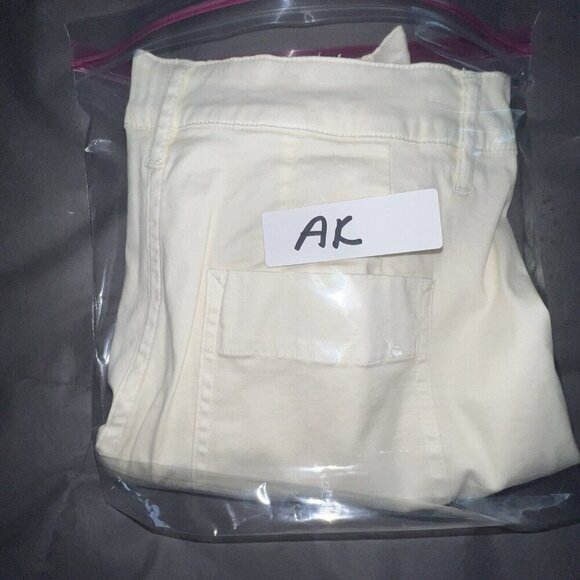 PLY THE WATERS GUIDEBOAT CO. WOMEN LIGHT YELLOW PANTS ANKLE ZIPPER MOTO SIZE 26 - Picture 12 of 12